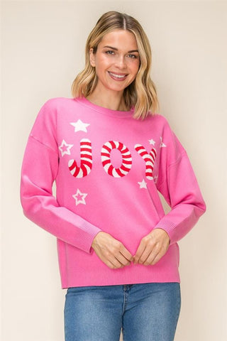 Staccato Tops - Sweaters Sm Joy Candy Cane Long Sleeve Sweater