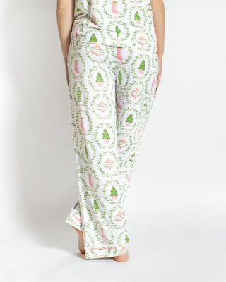 The Royal Standard Loungewear- Sleepwear - Bottoms Nutcracker Trellis Sleep Pant White/Pink/Green