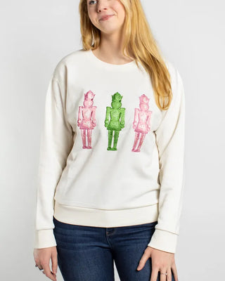 The Royal Standard Tops - Sweatshirt Xsm Nutcracker Silhouette Sweatshirt White/Pink/Green