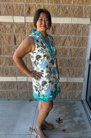 THML Dresses Sleeveless Floral Print Dress