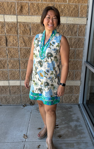 THML Dresses Xsm Sleeveless Floral Print Dress