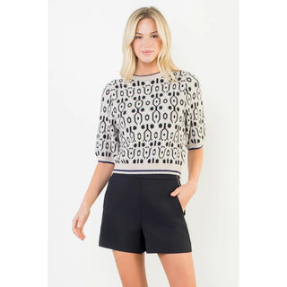 THML Tops - Sweaters Xsm Short Sleeve Abstract Print Sweater