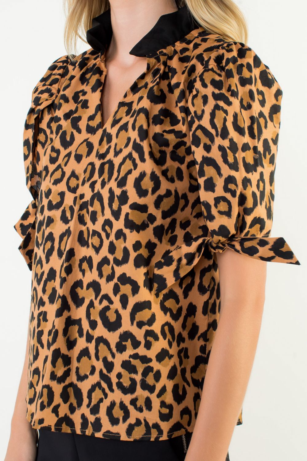 Short Sleeve Cheetah Print Top