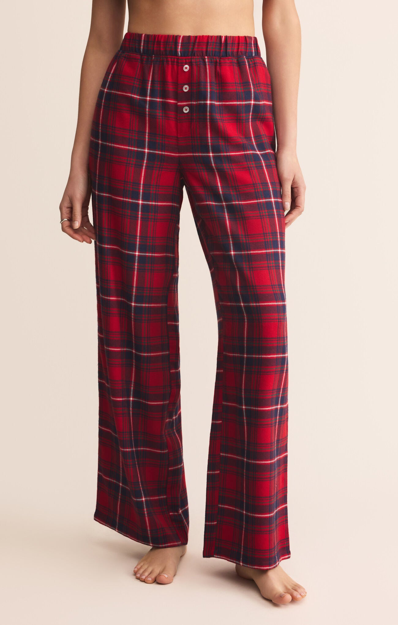 Sale Hangout Plaid Pant  Red