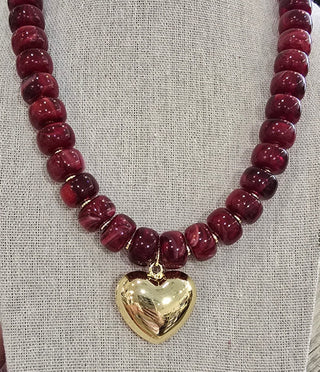 Tulip Lane Jewelry - Necklaces Heart Fall Beaded Necklace