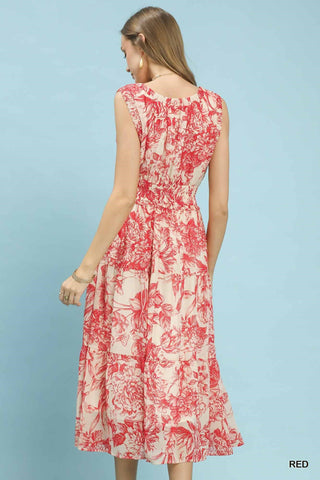 Umgee Dresses Toile Print Midi Dress