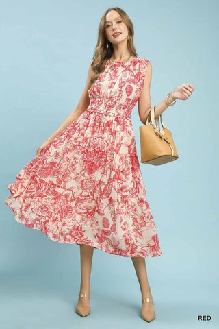 Umgee Dresses Toile Print Midi Dress