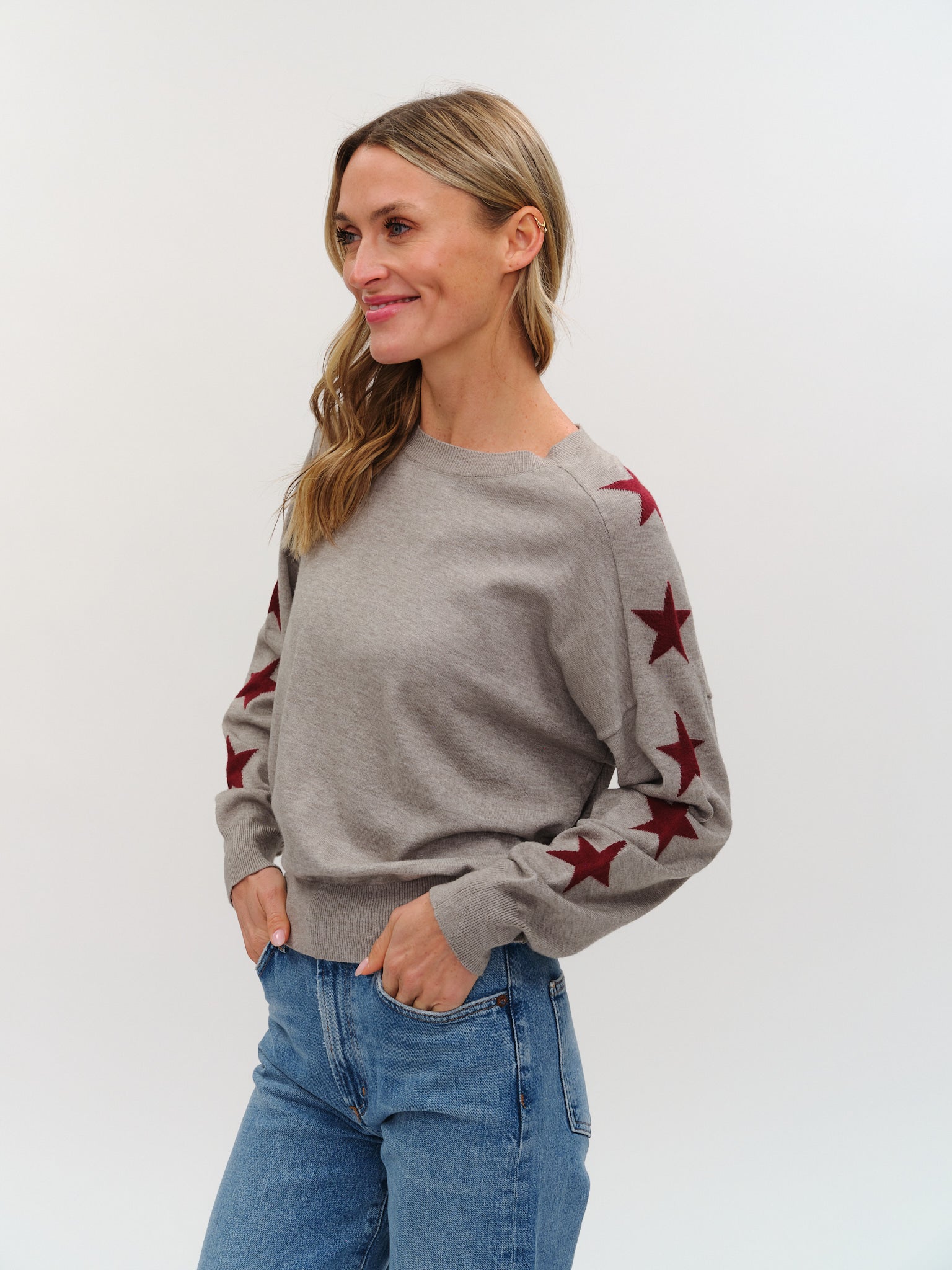 Maddy Long Sleeve Sweater w/ Star Detail