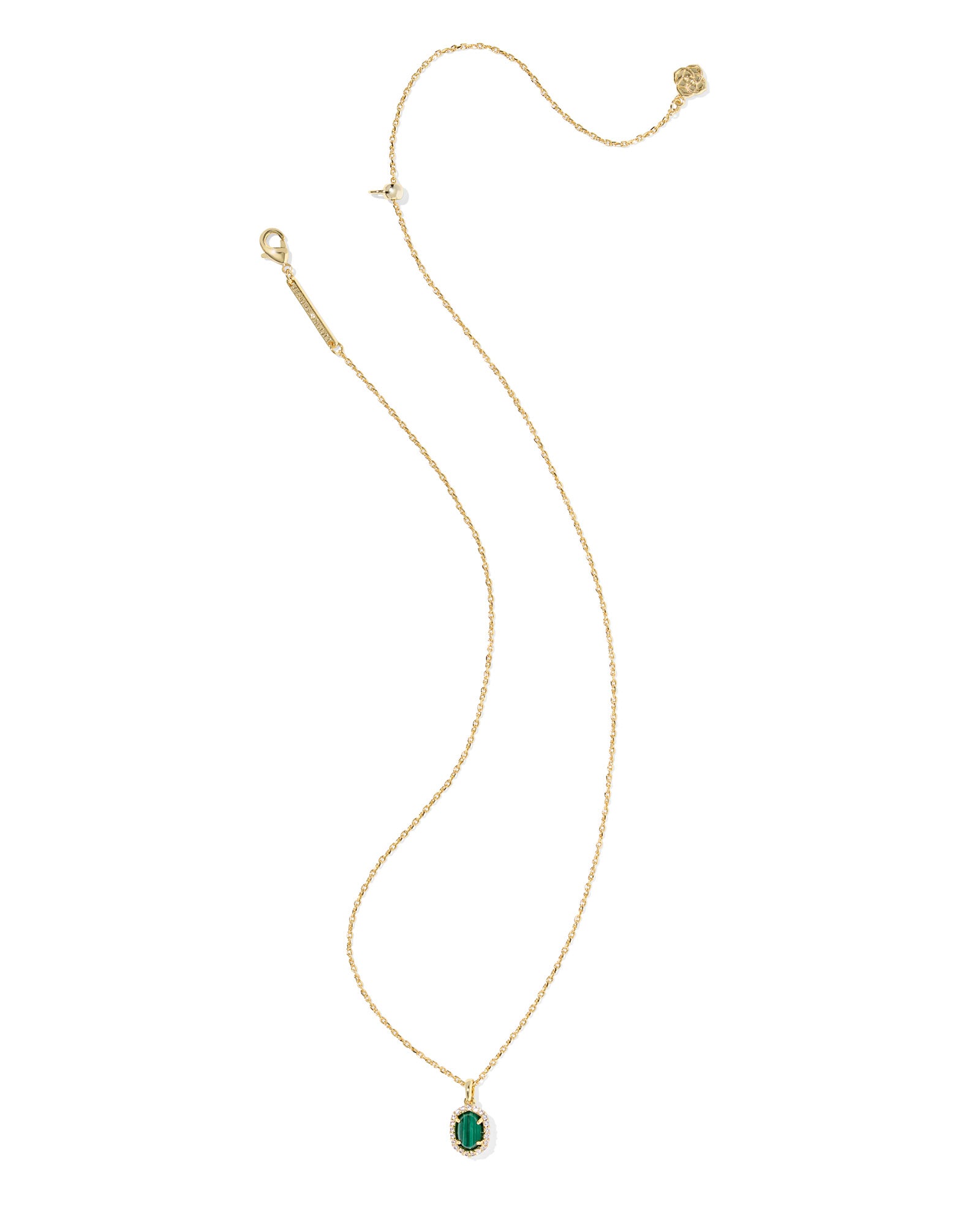 Sale Daphne Gold Crystal Frame Short Pendant Green Malachite