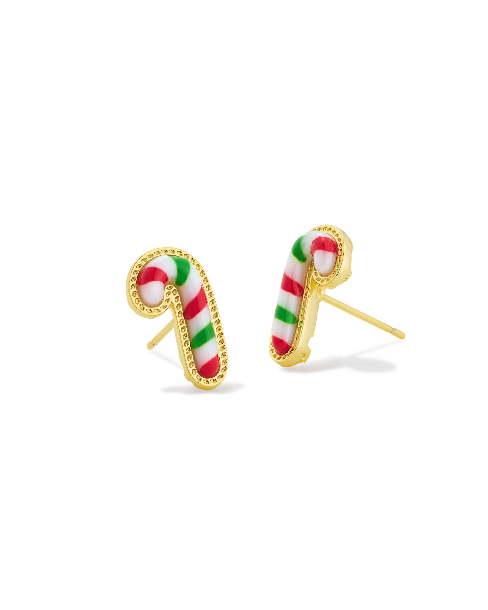 Sale Candy Cane Gold Stud Earrings