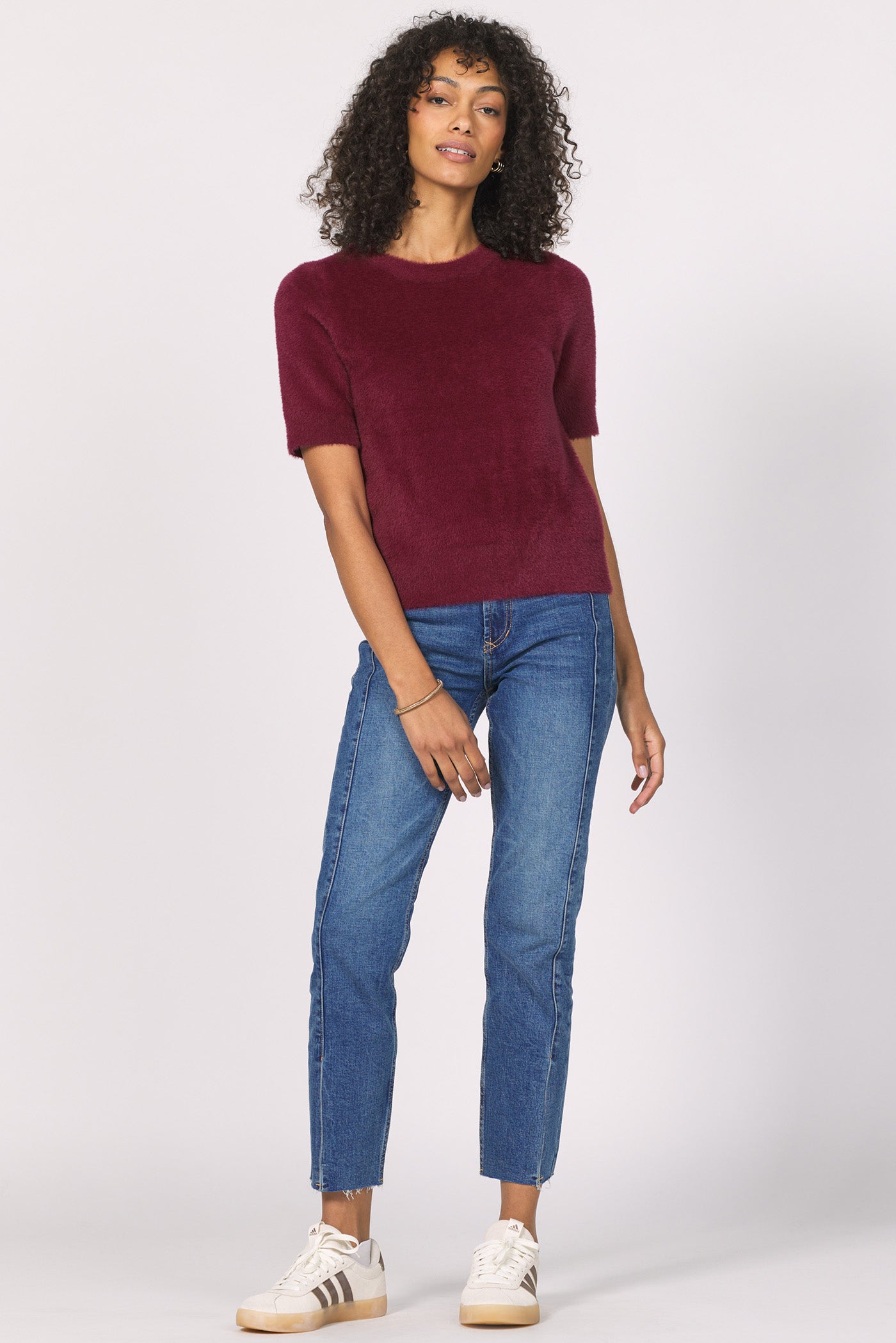 Susie Short Sleeve Fuzzy Sweater