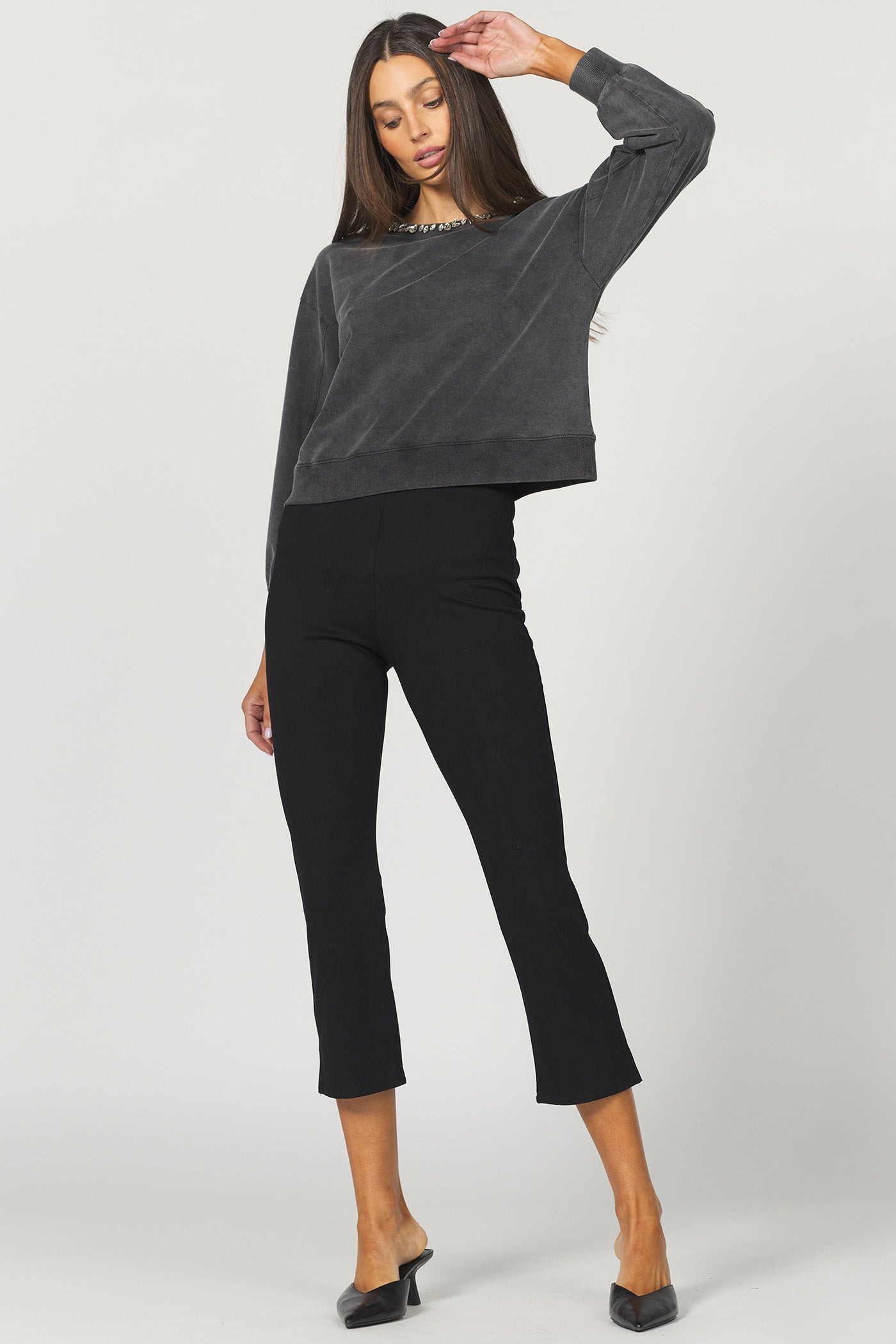 Zella Long Sleeve Crew Neck w/Jewel Detailing