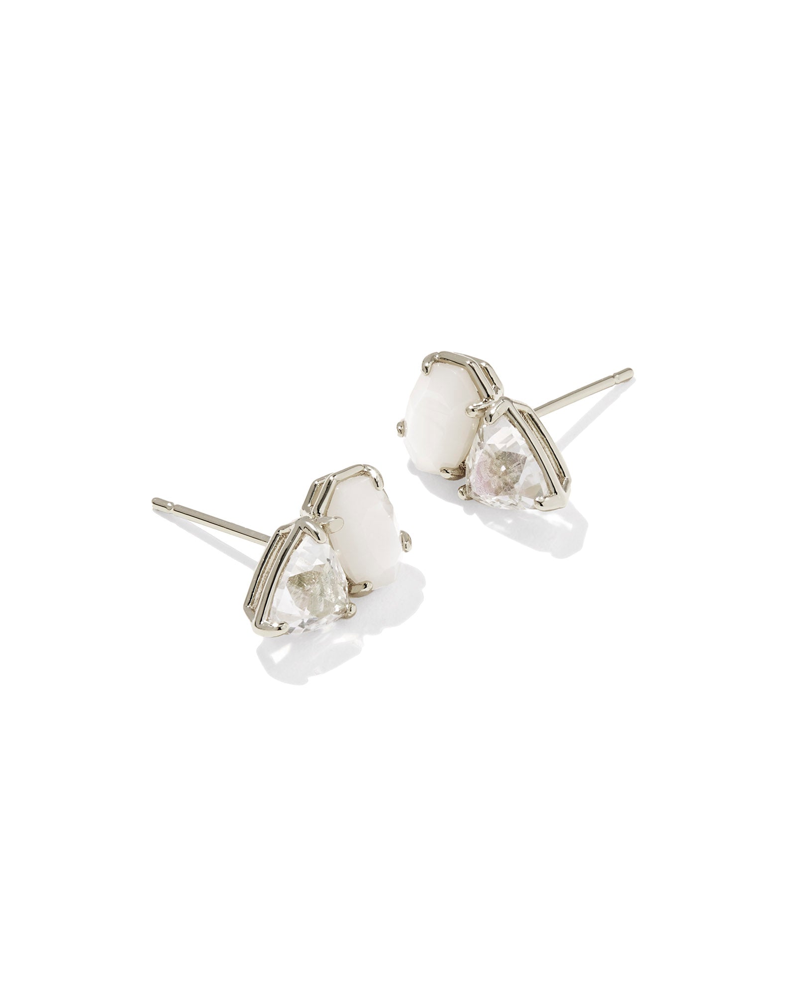Tatum Silver Stud Earrings Neutral Mix