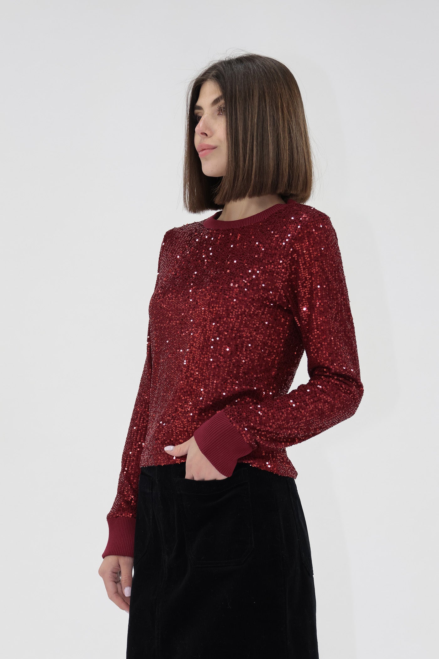 Nessa Long Sleeve Sequin Top