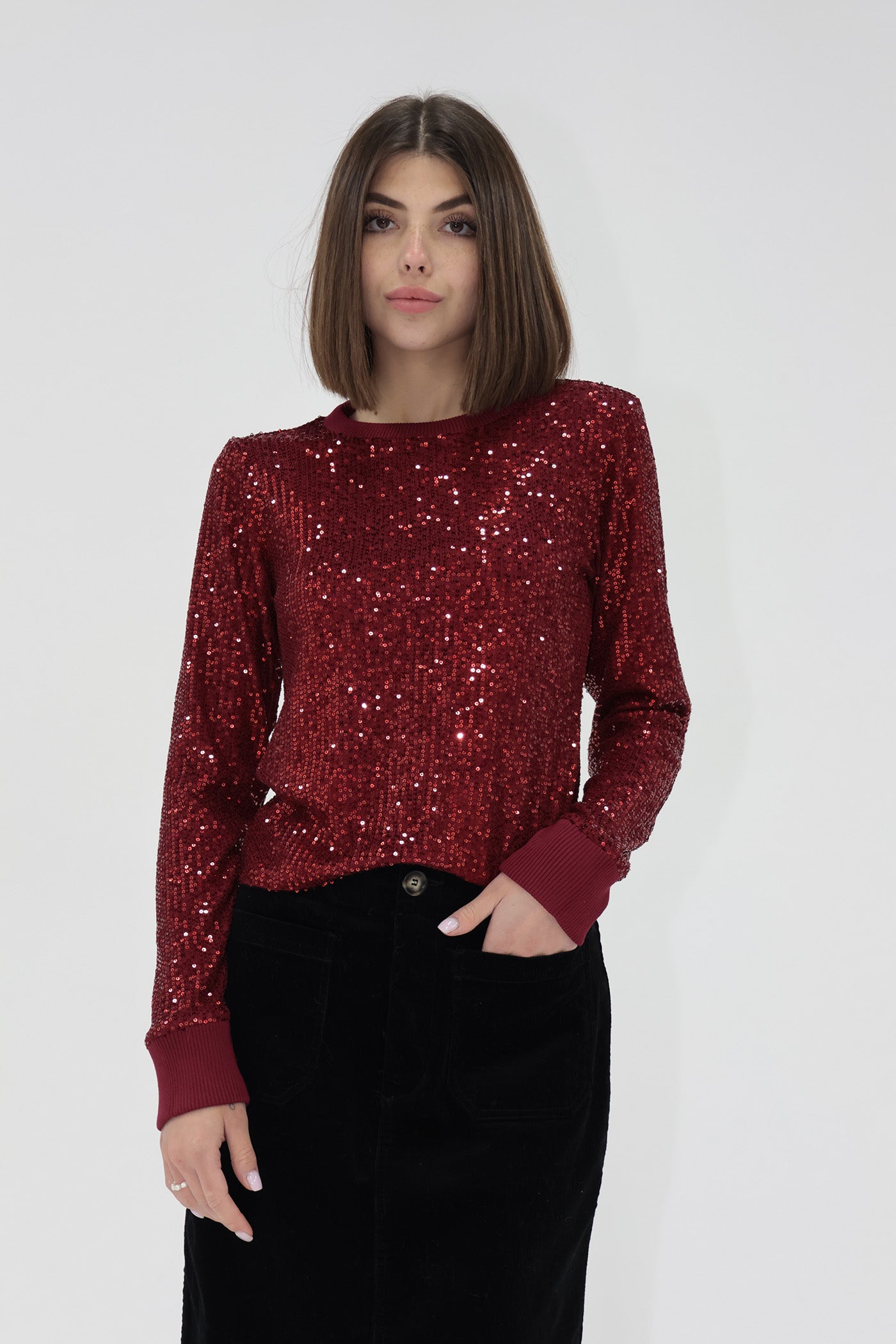 Nessa Long Sleeve Sequin Top