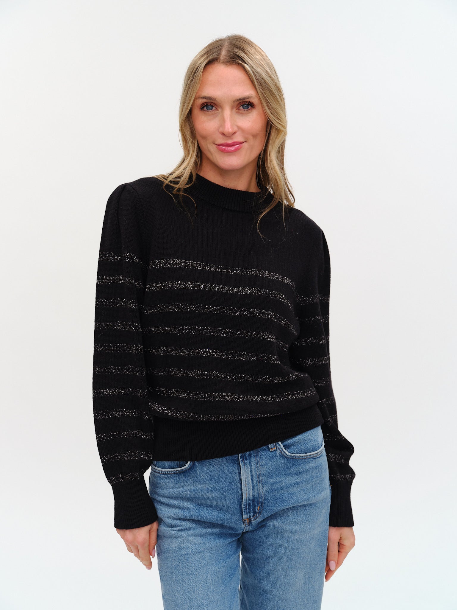 Sarah Lurex Striped Sweater