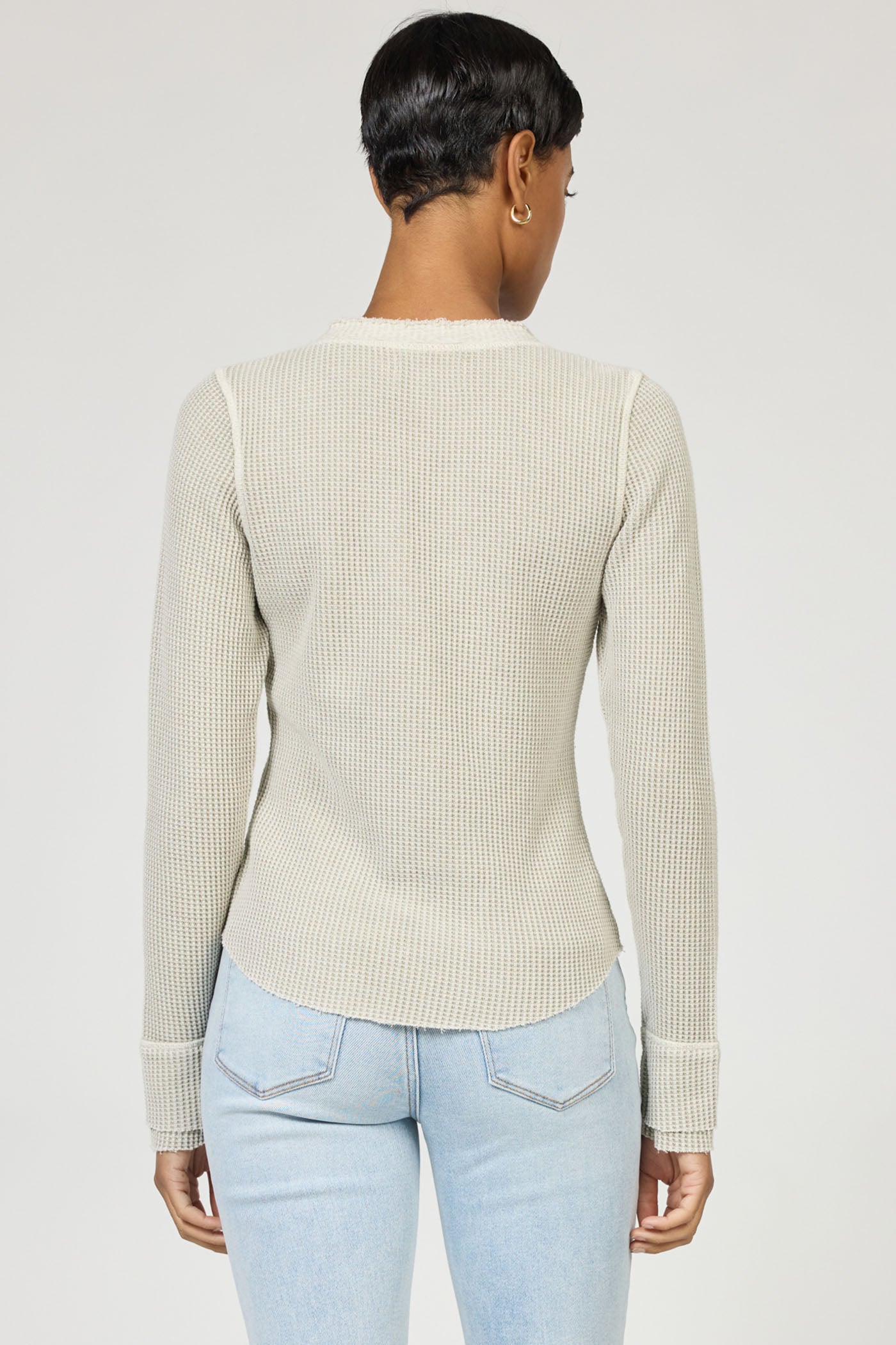 Luna Thermal Henley Top Abbey Stone