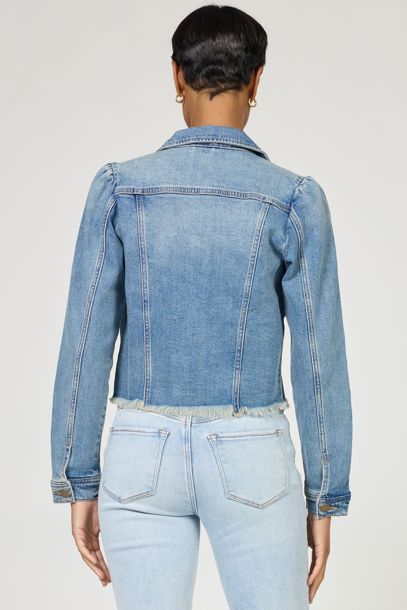 Roselyn Denim Cut Off Jacket Vintage Flow