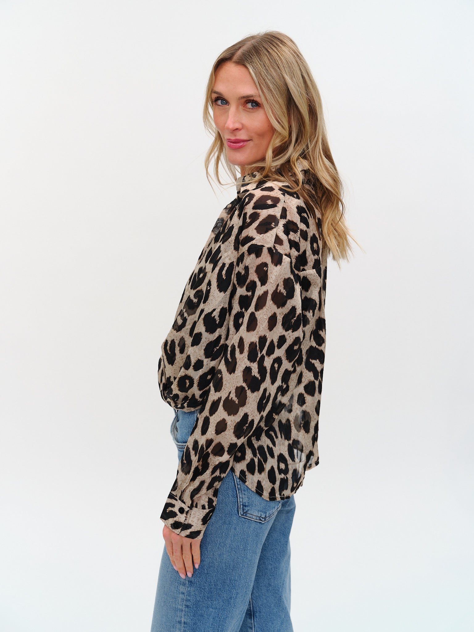 Zuri Long Sleeve Top Cheetah Print