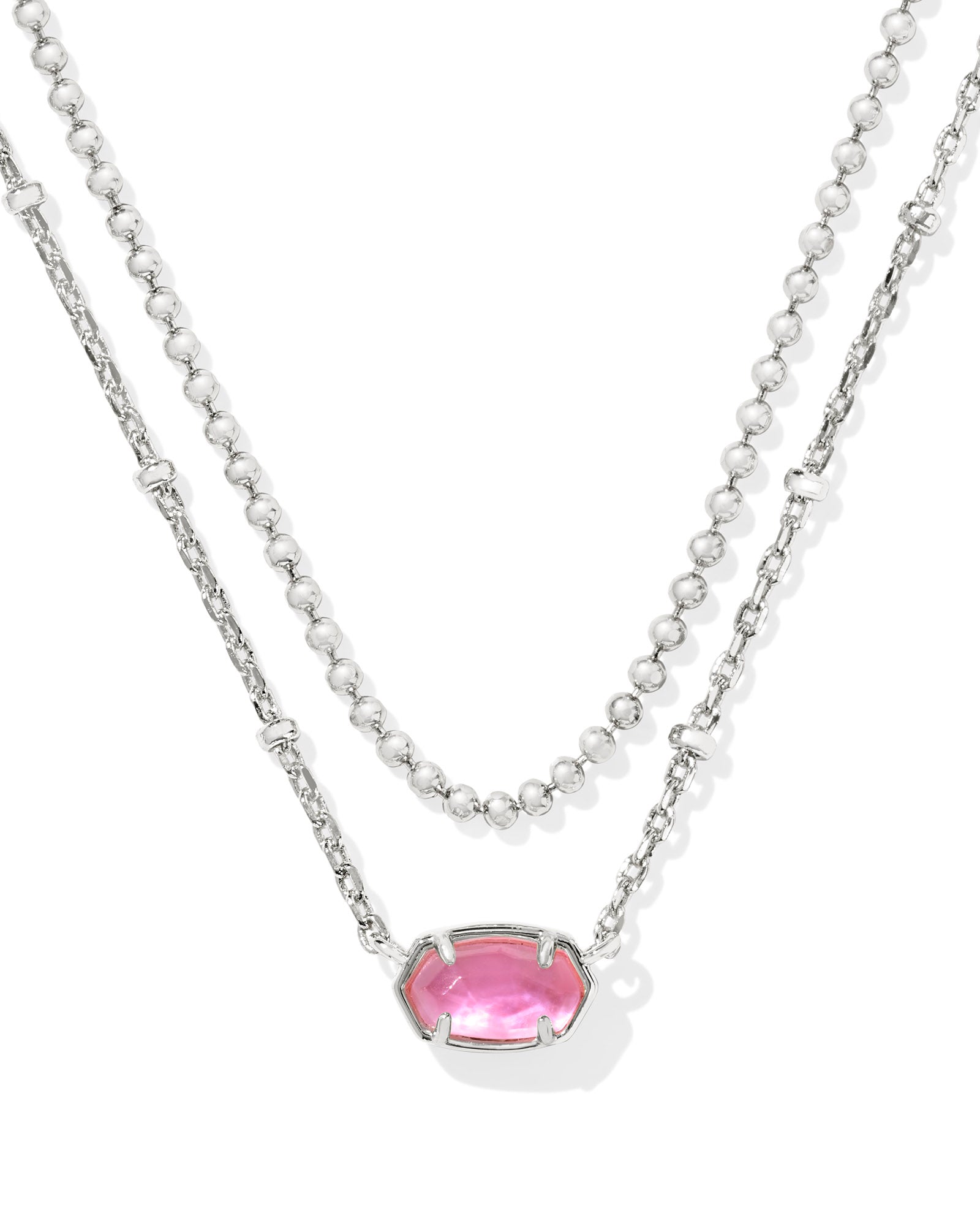 Emilie Silver Multi Strand Necklace Azalea Illusion