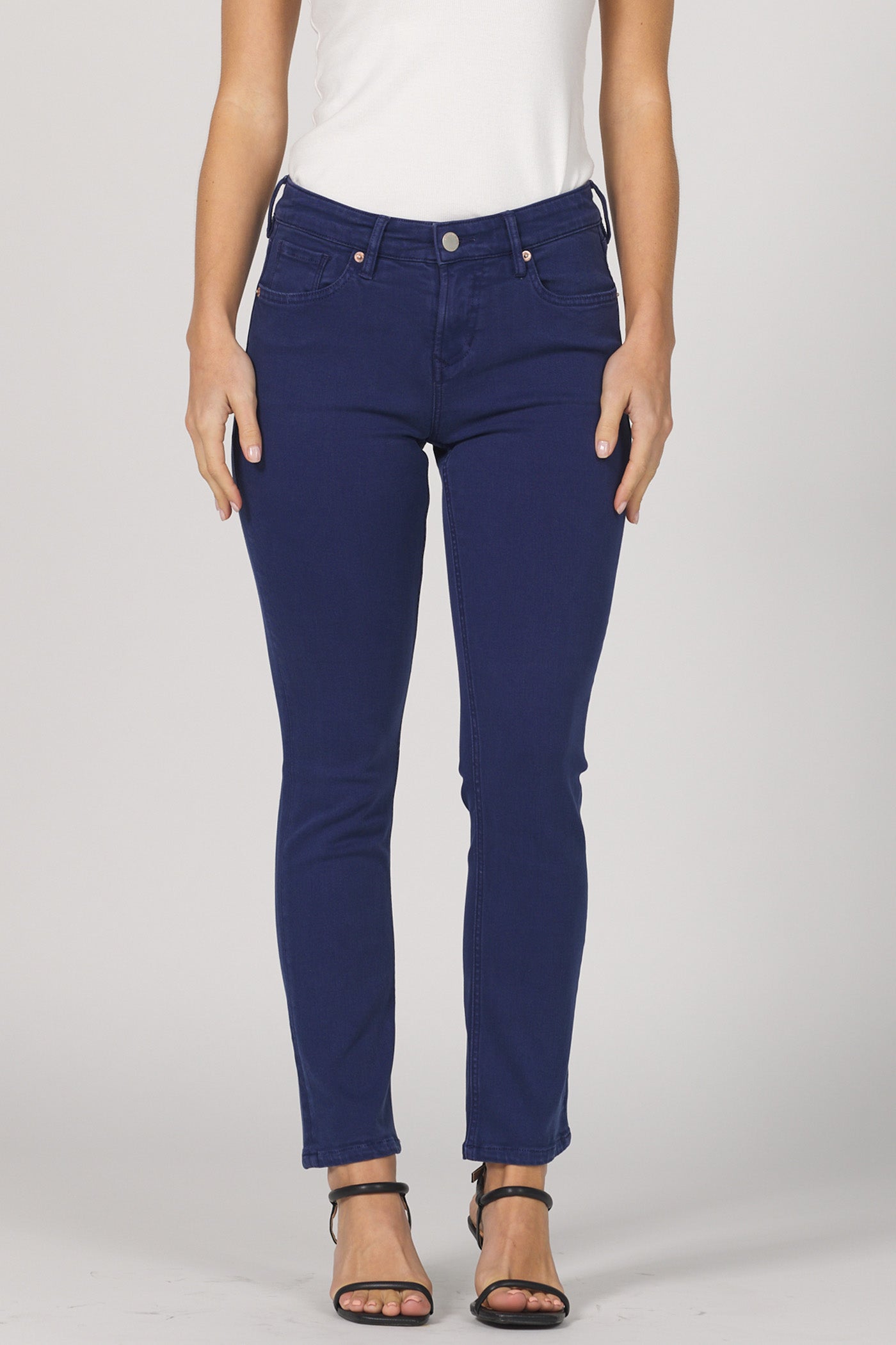 Blaire Mid-Rise Slim Straight Jeans Naval Academy