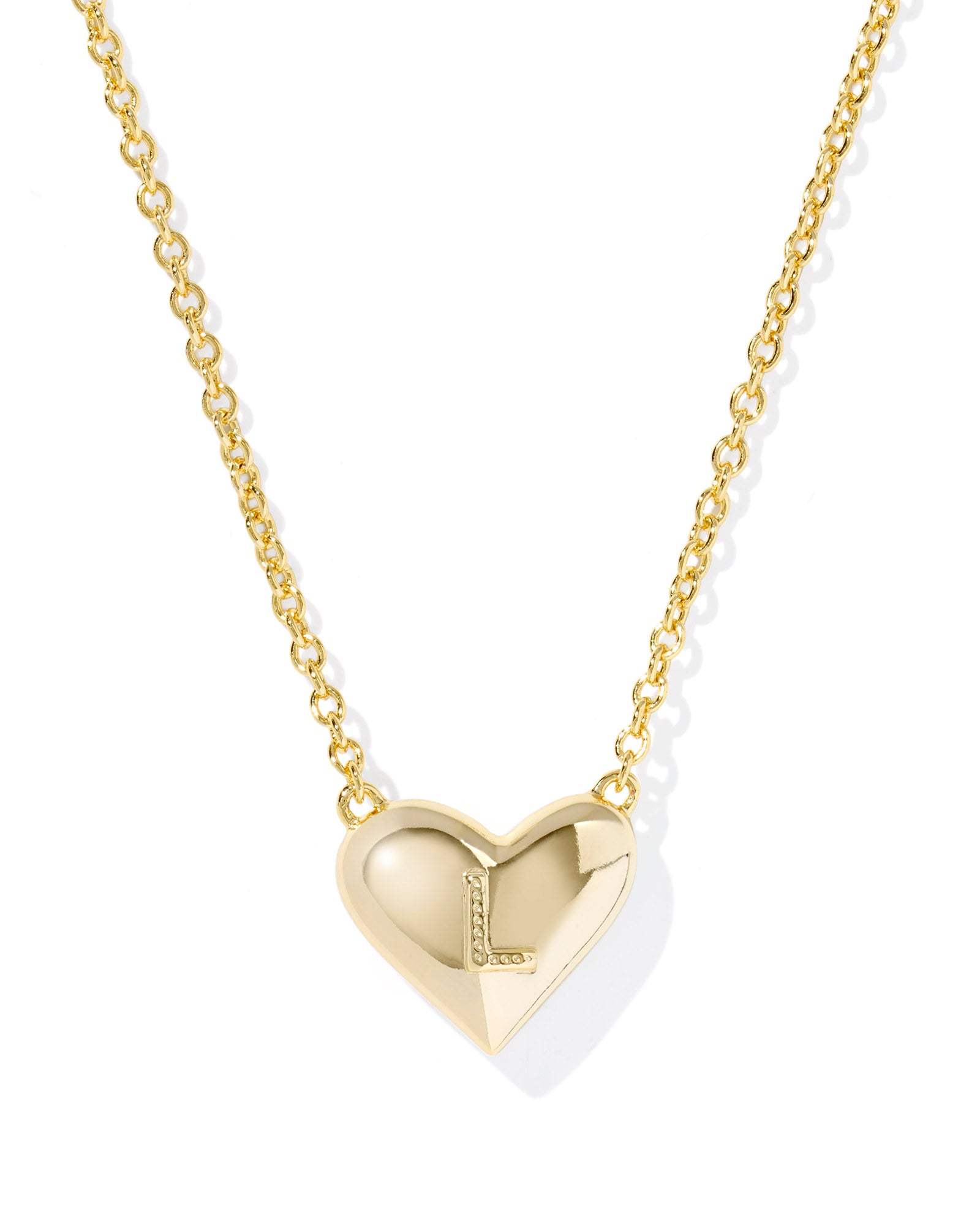 Heart Letter L Gold Ivory MOP Short Pendant Necklace