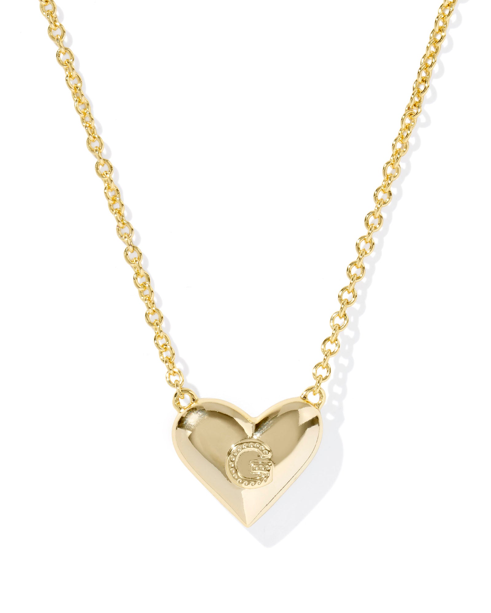 Heart Letter G Gold Ivory MOP Short Pendant Necklace