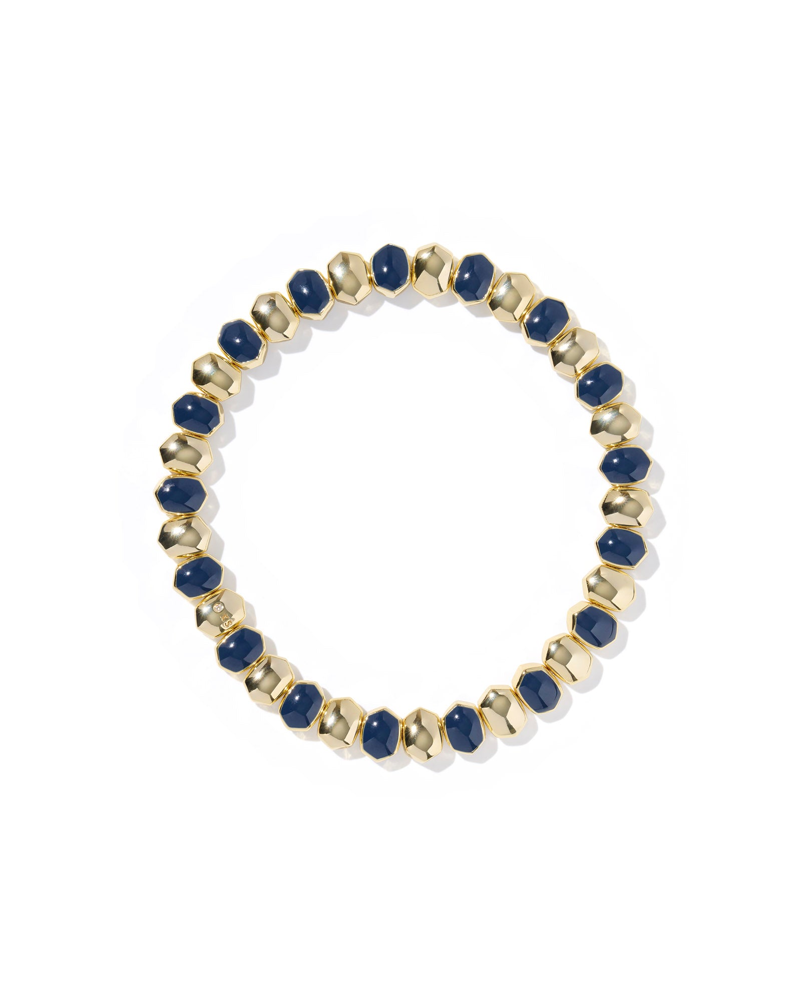 Daphne Enamel Gold Stretch Bracelet Navy