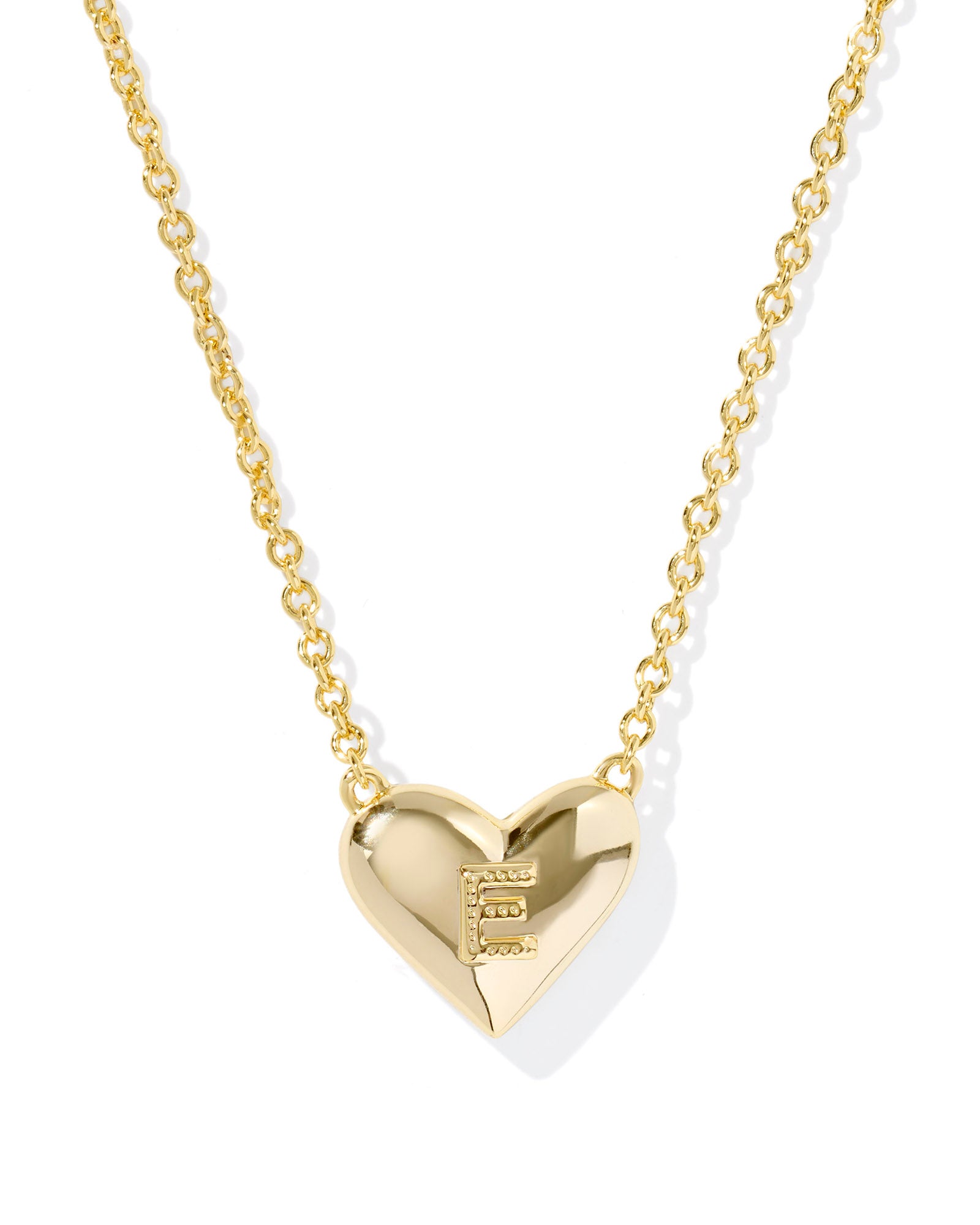 Heart Letter E Gold Ivory MOP Short Pendant Necklace
