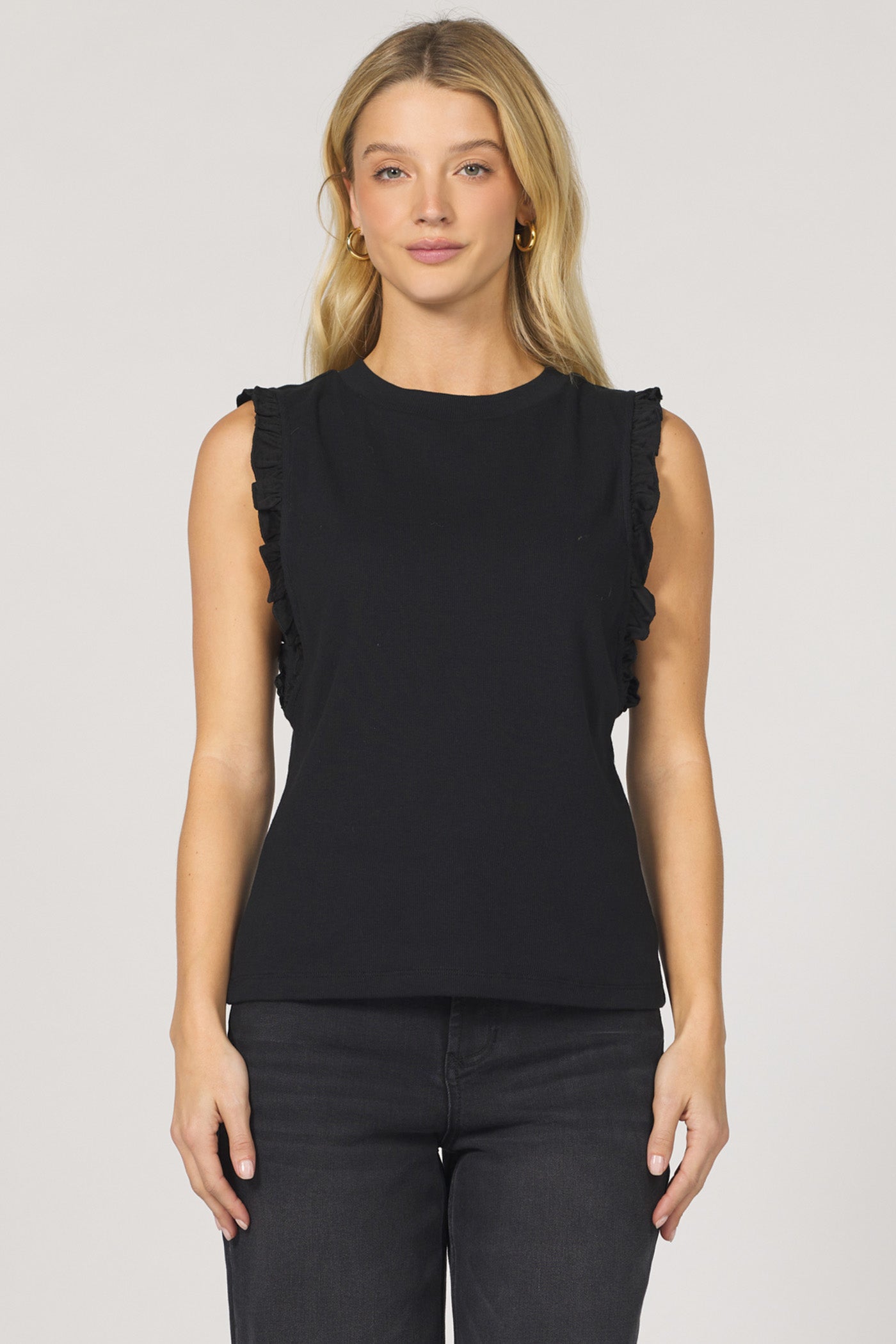 Bridgette Ruffle Trim Sleeveless Top