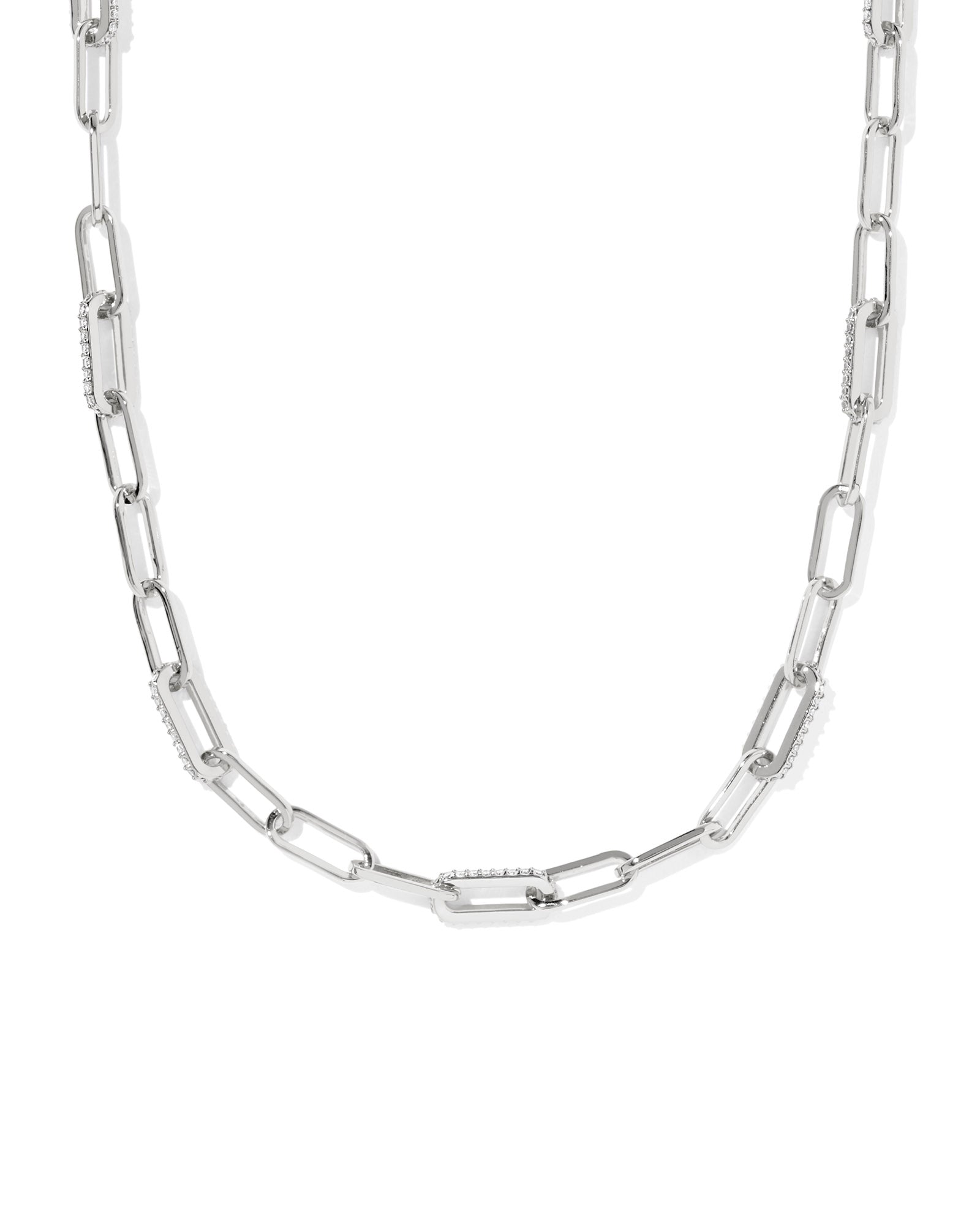 Bella Silver Chain Necklace CZ