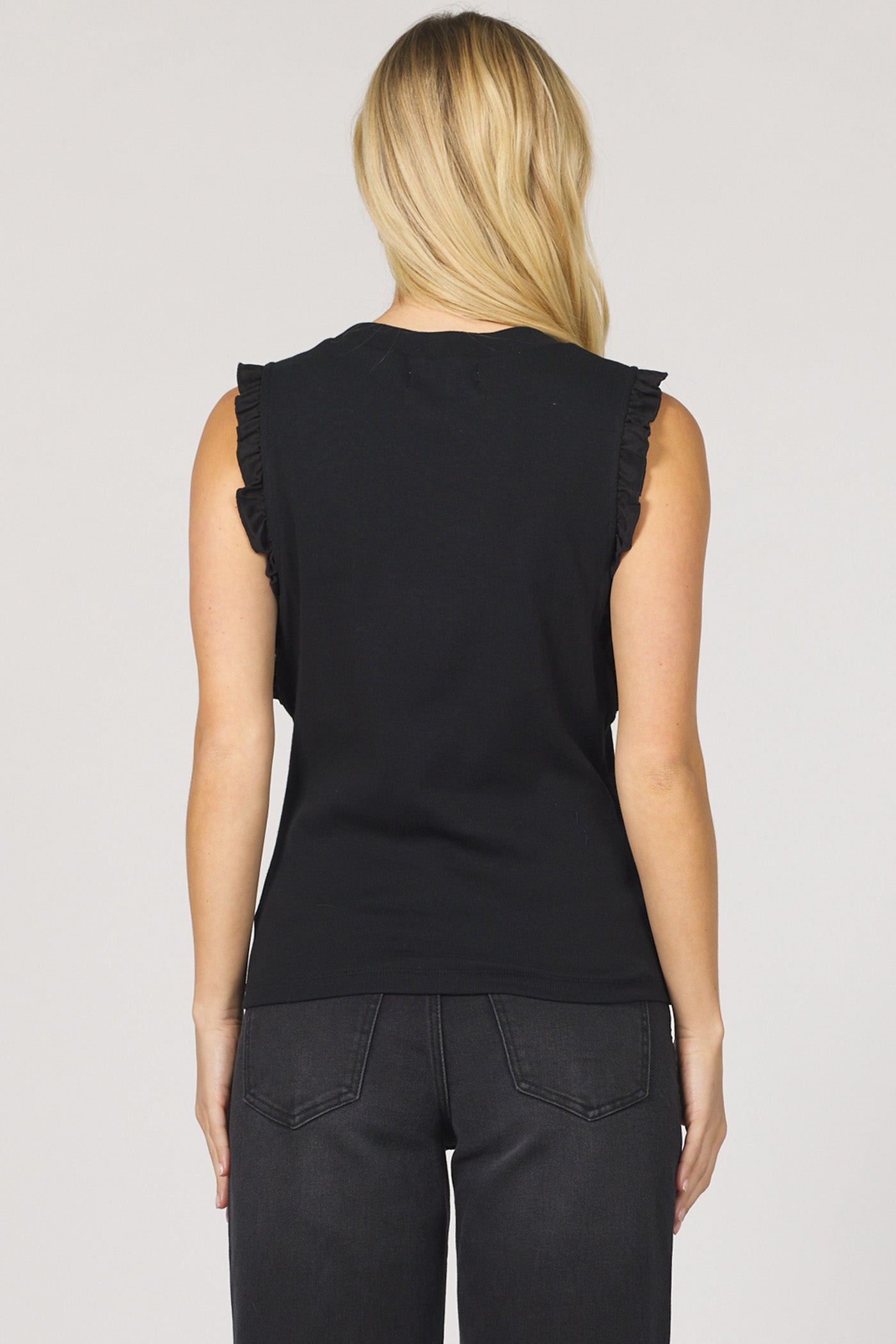Bridgette Ruffle Trim Sleeveless Top