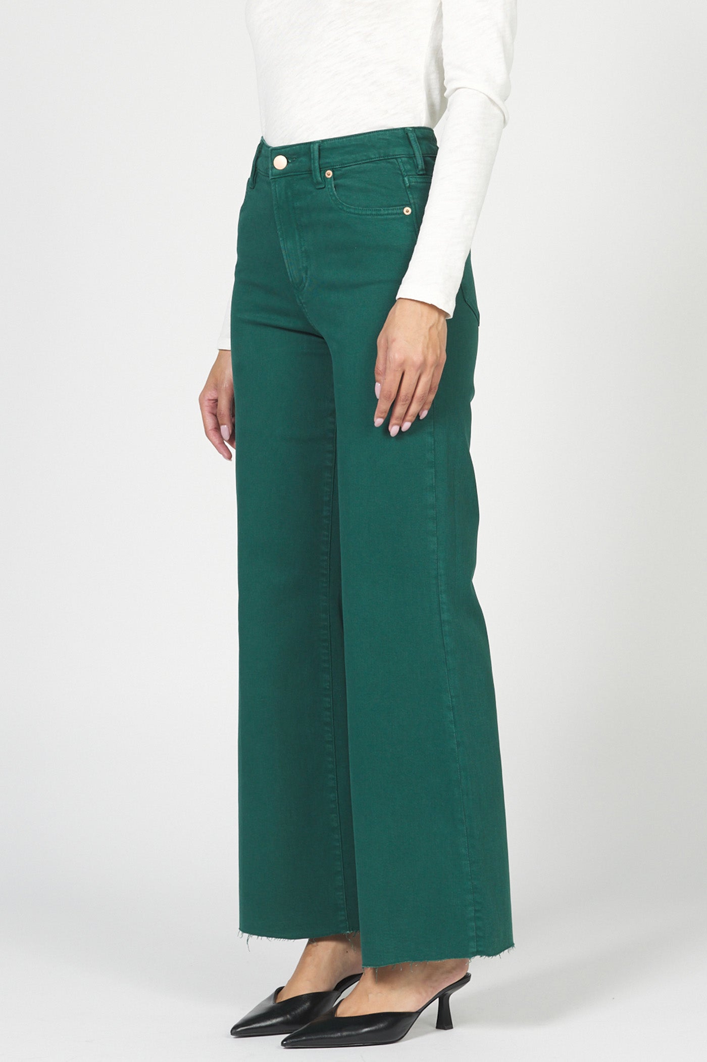 Fiona High Rise Wide Leg Jeans Rainforest