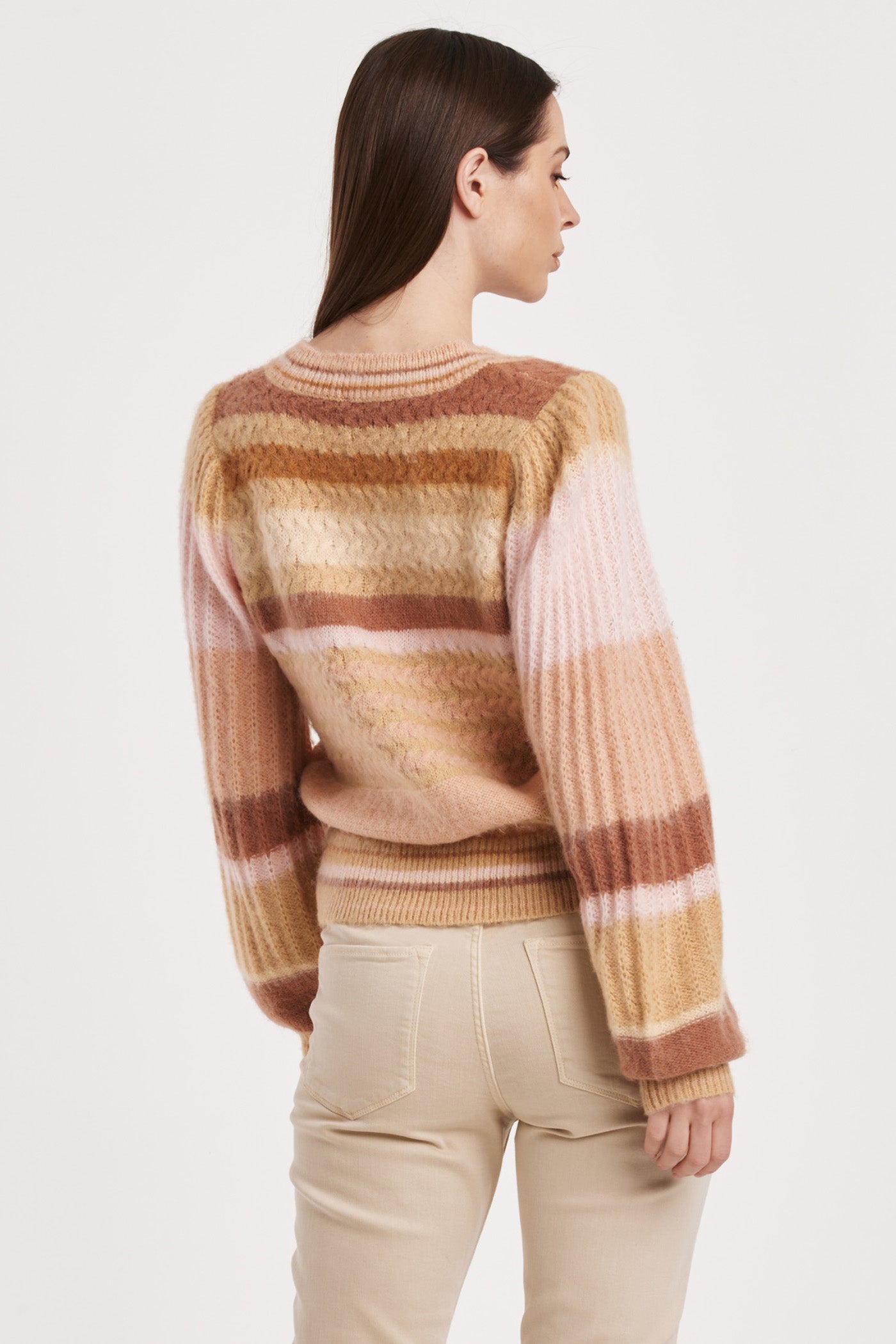 Final Sale Geneva Puff Sleeve Sweater Copper Rose