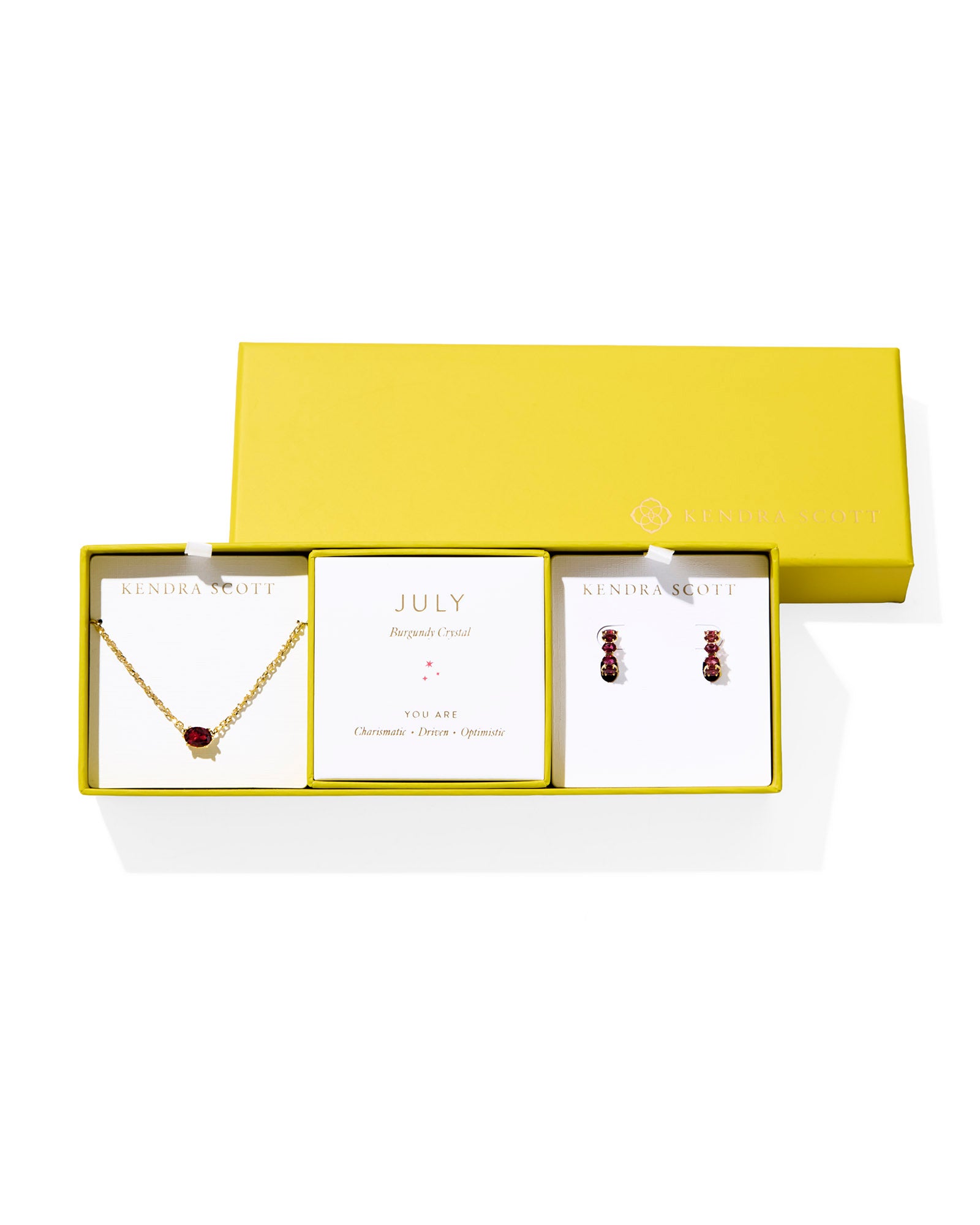 Cailin Birthstone Gift Set Gold  Burgundy