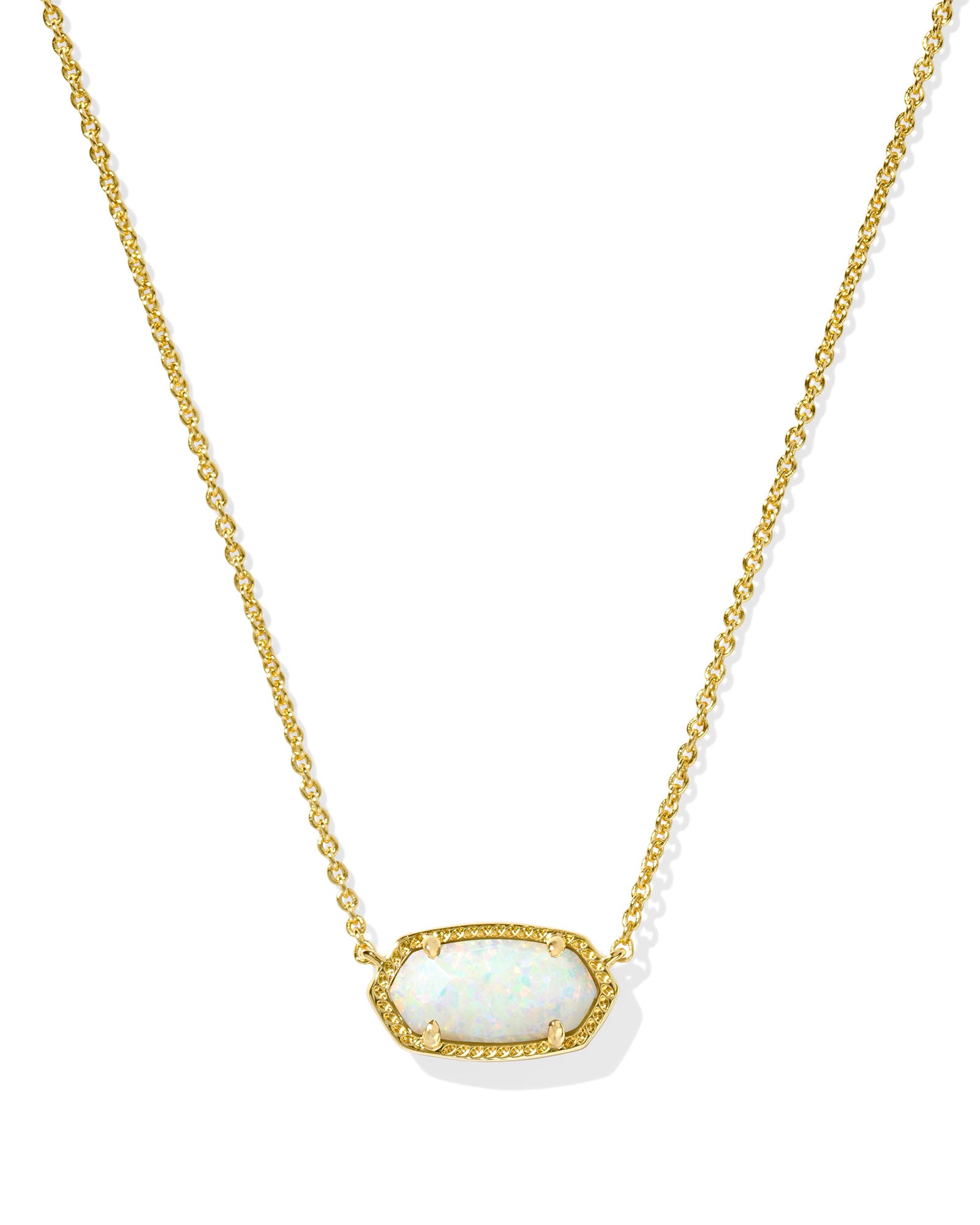 Elisa Gold Necklace Light Yellow Kyocera Opal