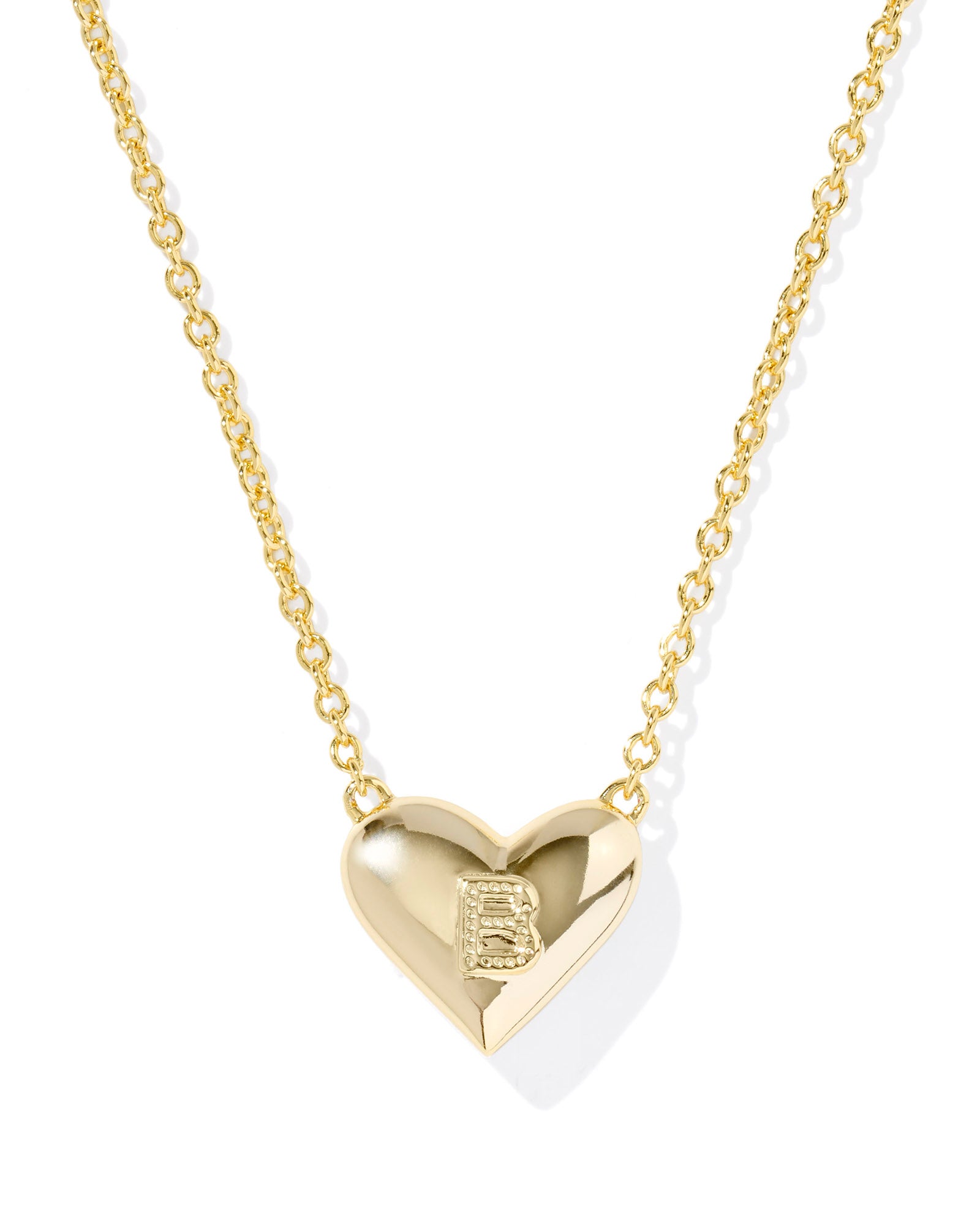 Heart Letter B Gold Ivory MOP Short Pendant Necklace