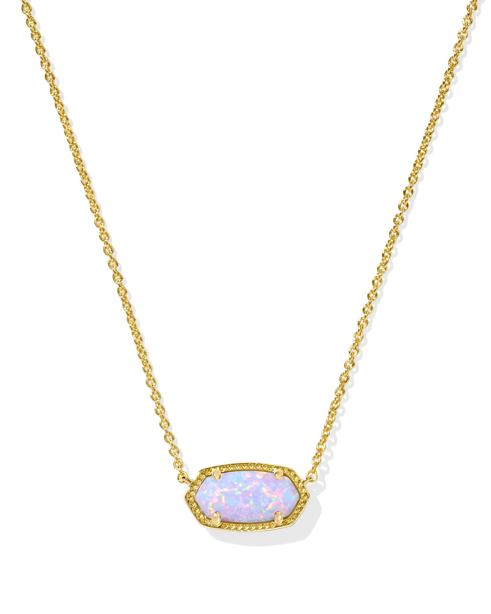 Elisa Gold Necklace Lilac Kyocera Opal