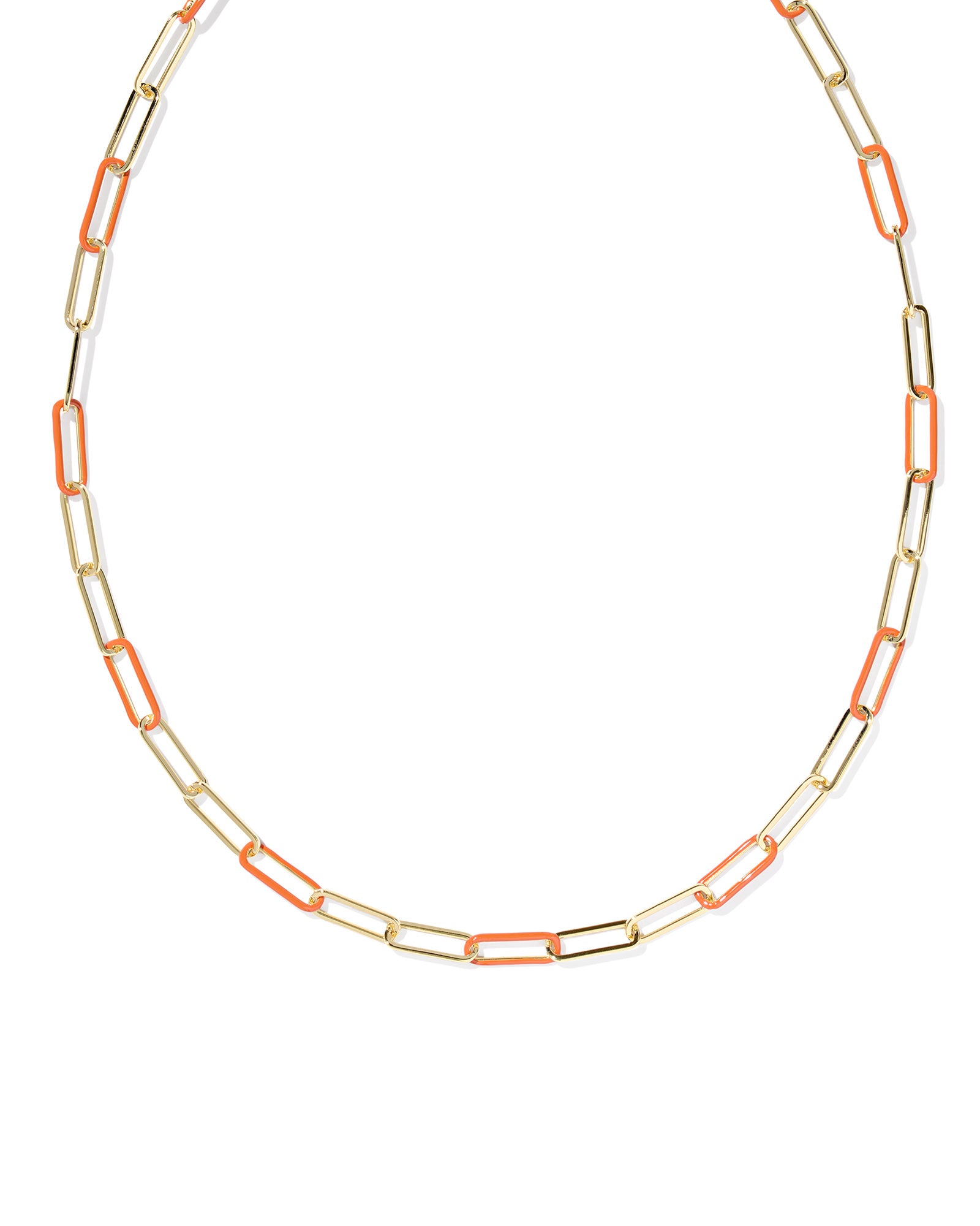 Ainsley Gold Convertible Chain Necklace Dark Orange