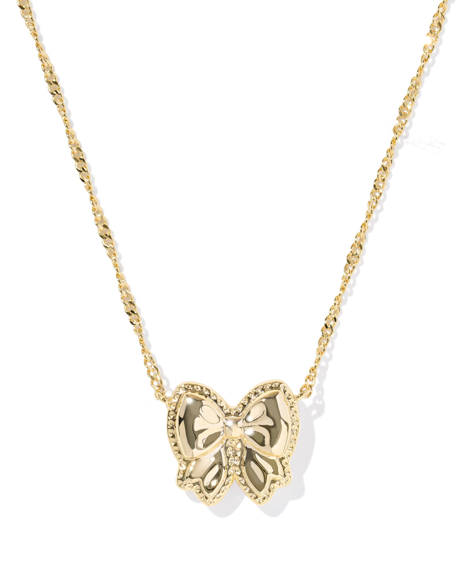 Haley Gold Bow Short Pendant Necklace Ivory MOP