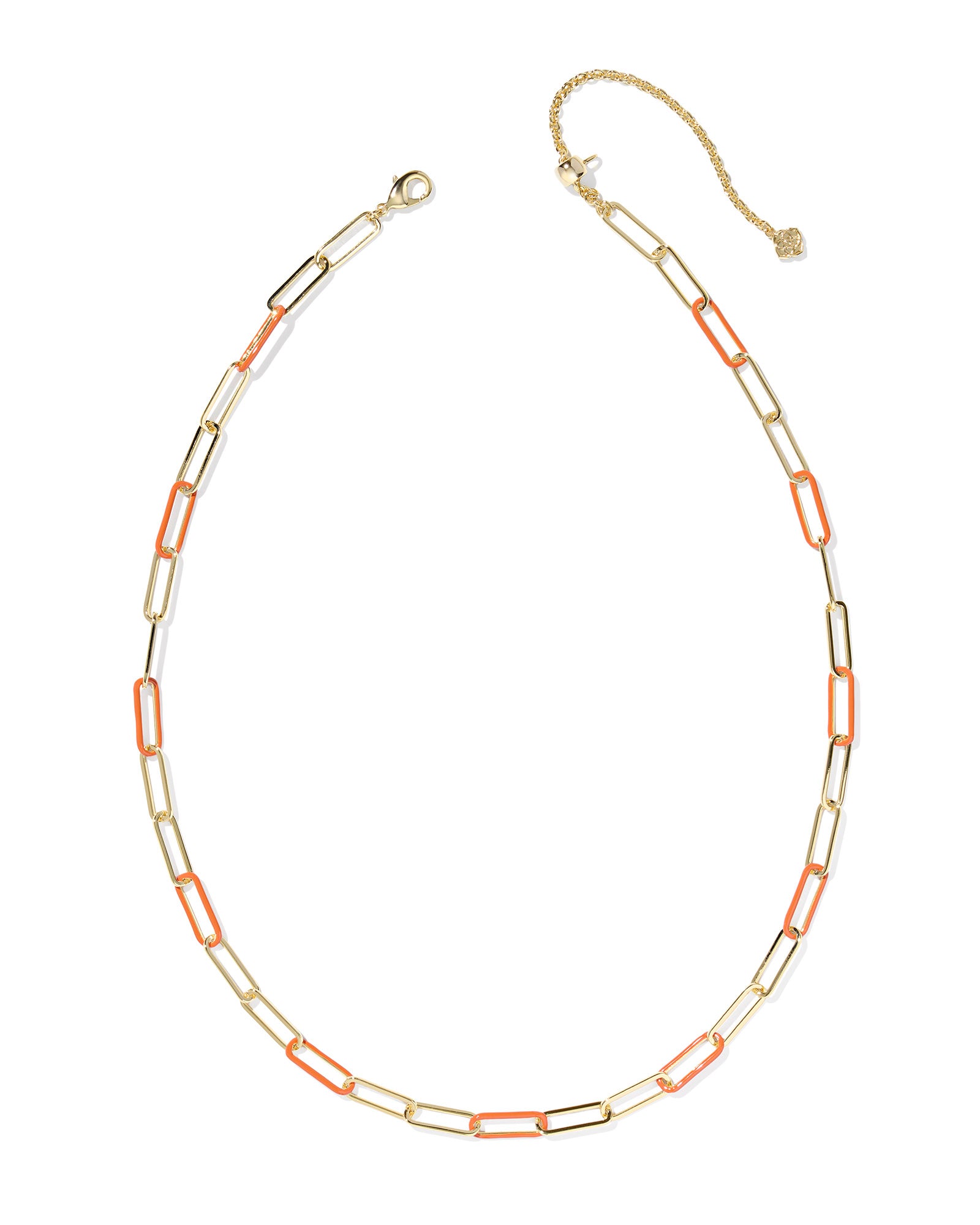 Ainsley Gold Convertible Chain Necklace Dark Orange