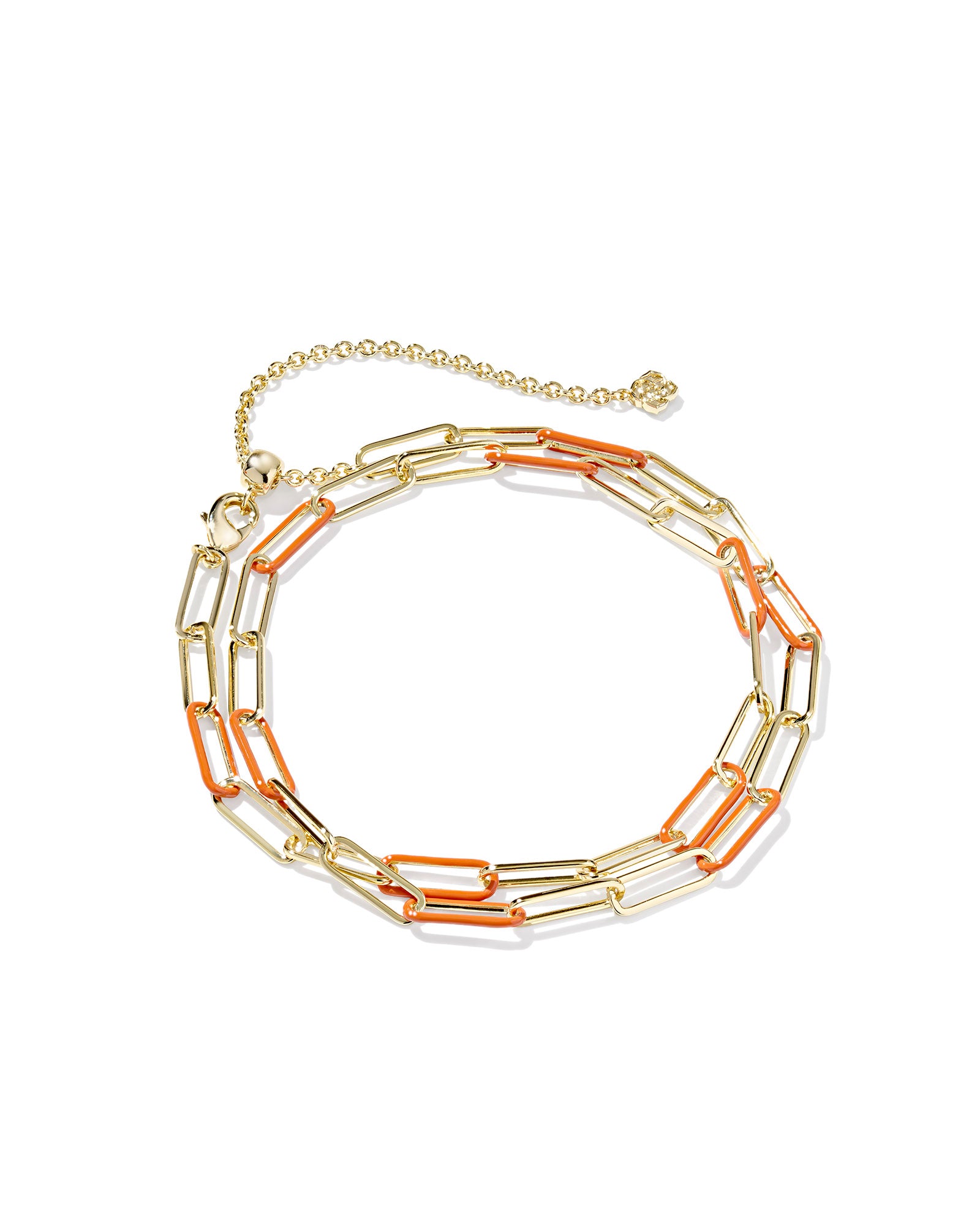 Ainsley Gold Convertible Chain Necklace Dark Orange