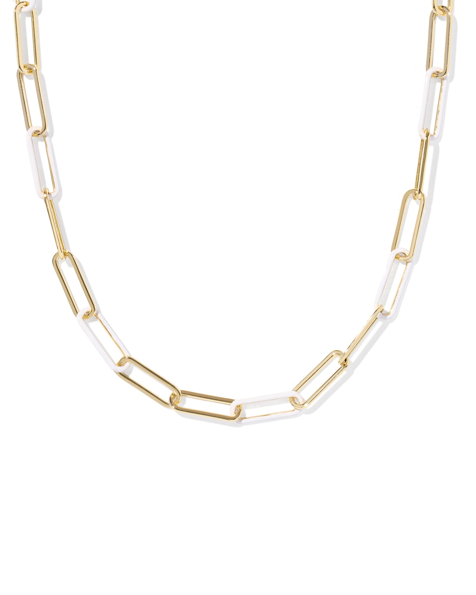 Ainsley Gold Convertible Chain Necklace White Mix
