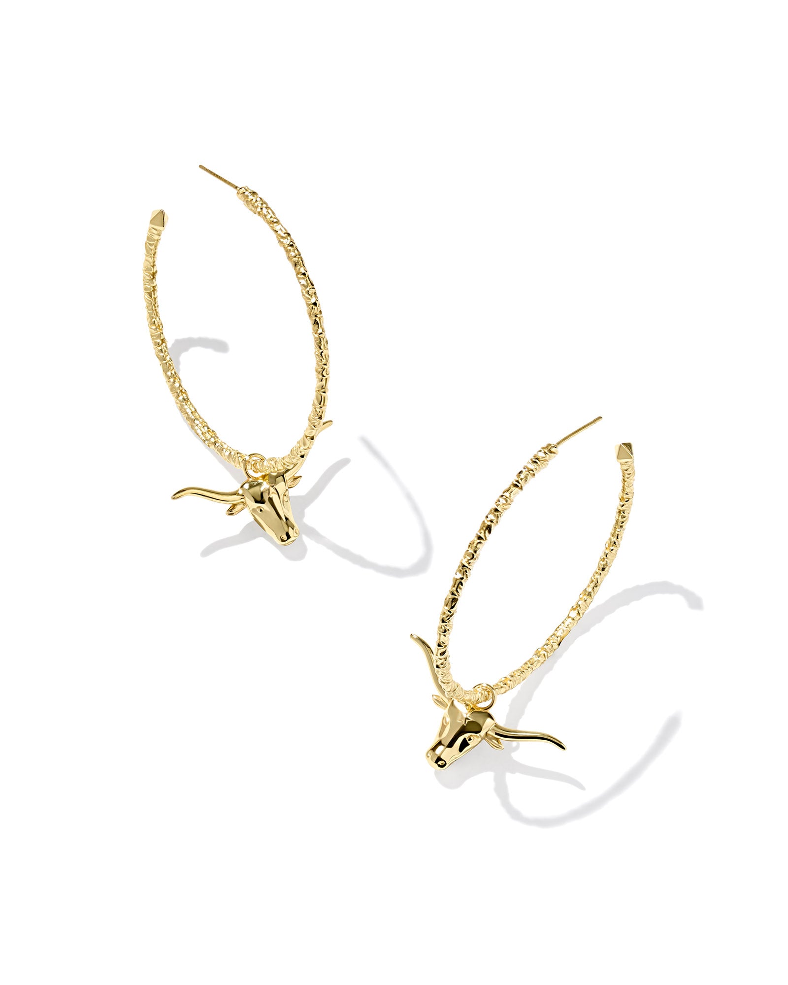 Longhorn Gold Hoop Earrings