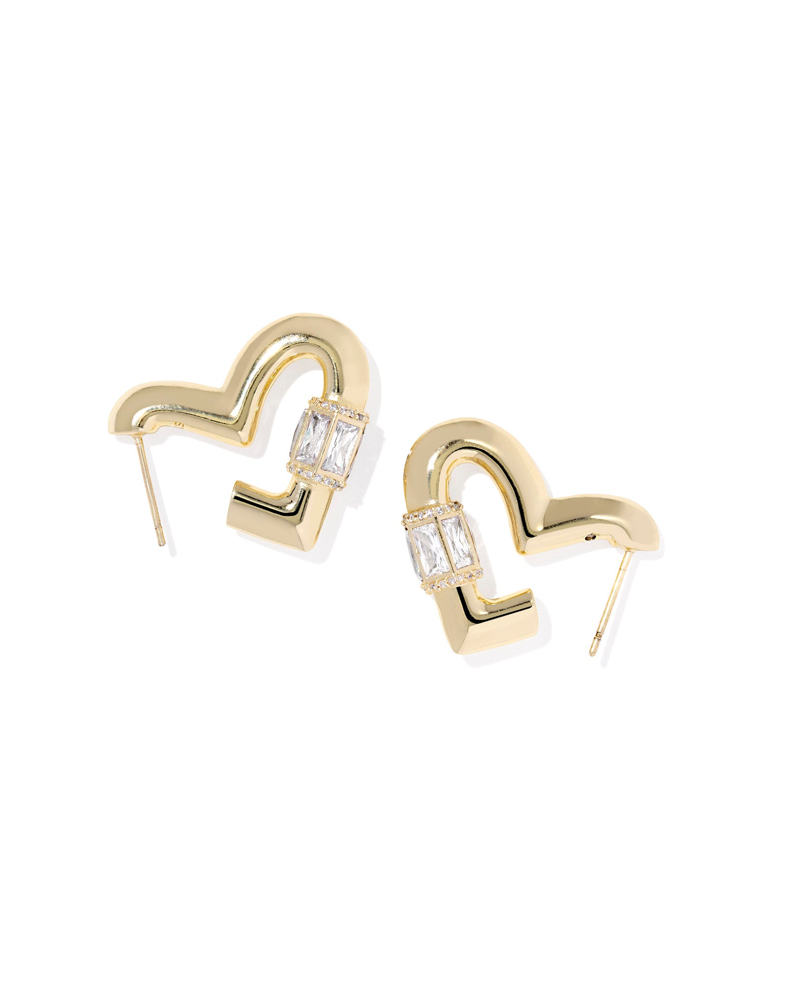 Emery Heart Gold Hoop Earrings