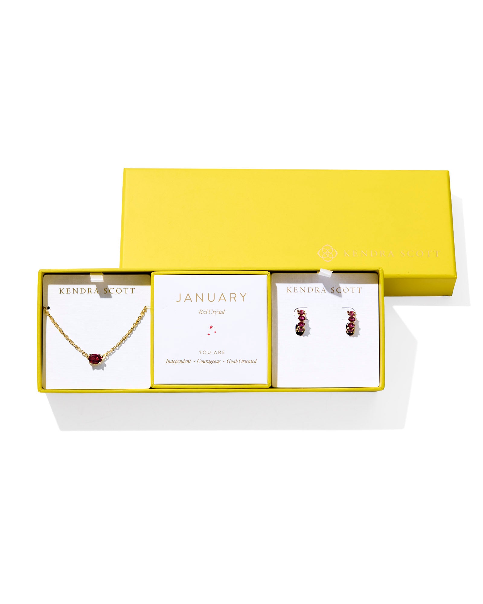 Cailin Birthstone Gift Set Gold Red Crystal
