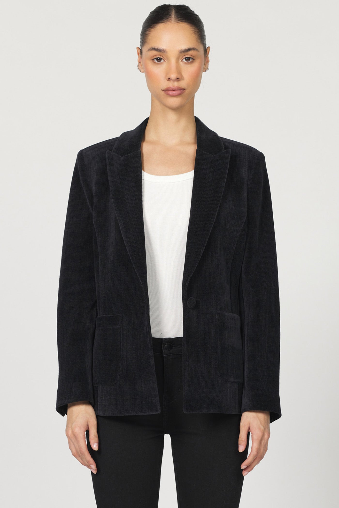 Sale Elfi Single-Breasted Collared Blazer  Black