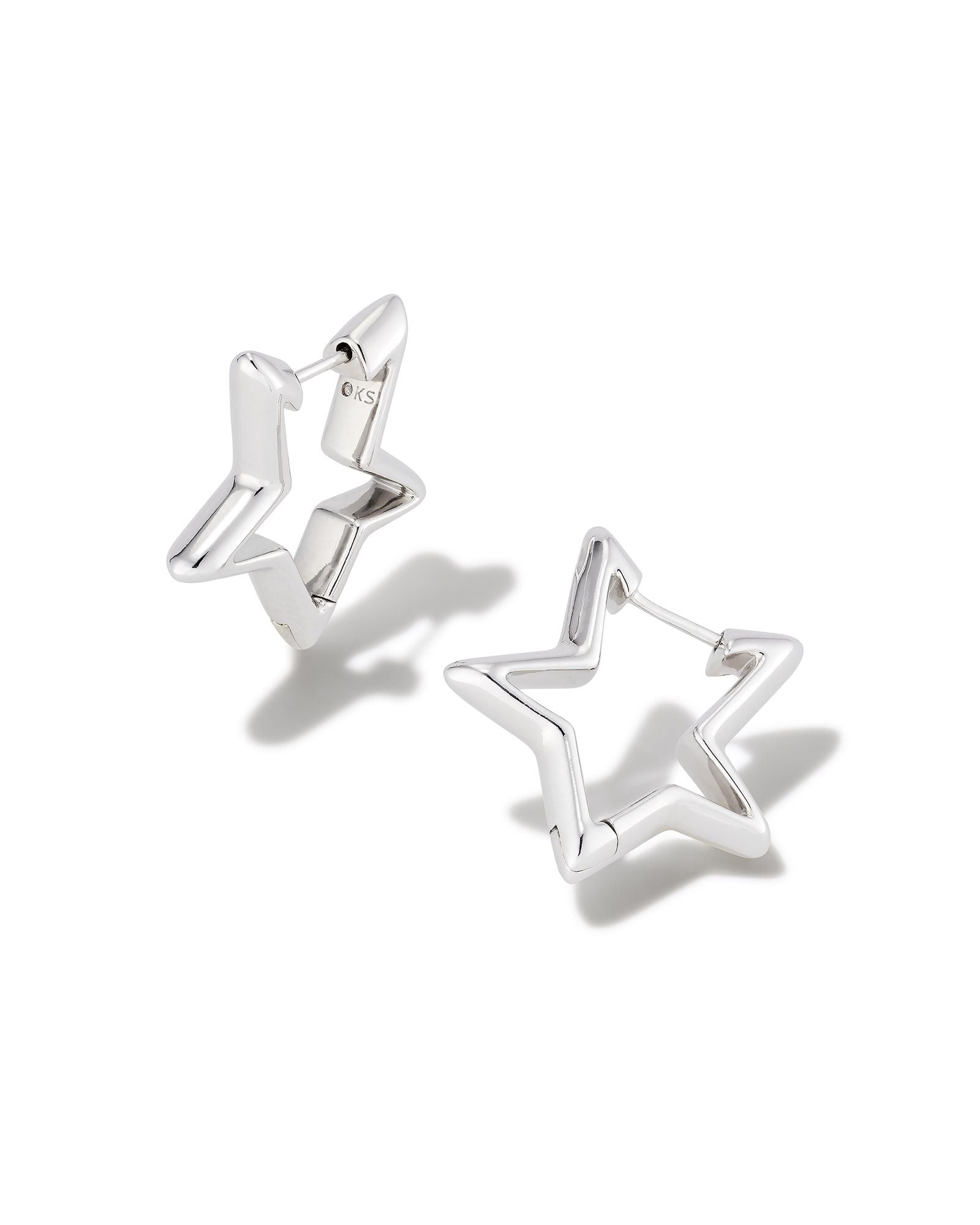 Star Huggie Earrings Silver