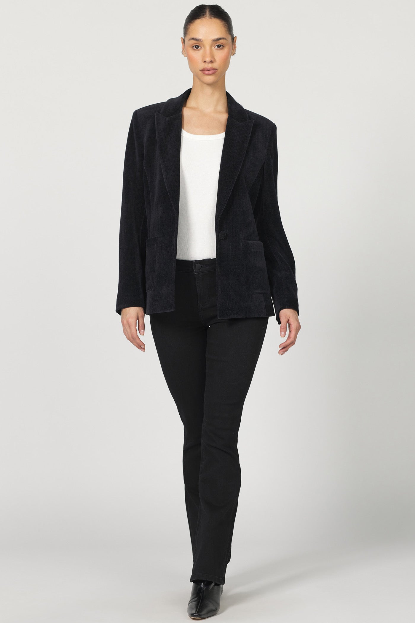 Sale Elfi Single-Breasted Collared Blazer  Black