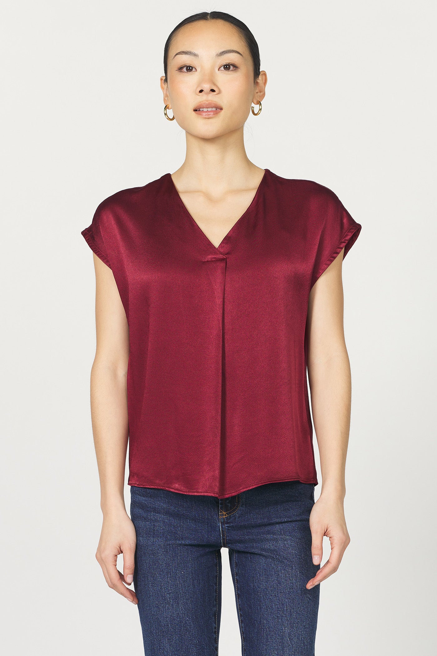Sale Kristen Short Sleeve Blouse Tibetan Red